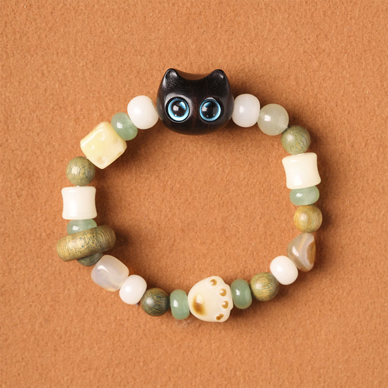 Unisex Peace Bracelet with Bodhi Seed, Green Sandalwood & Green Aventurine