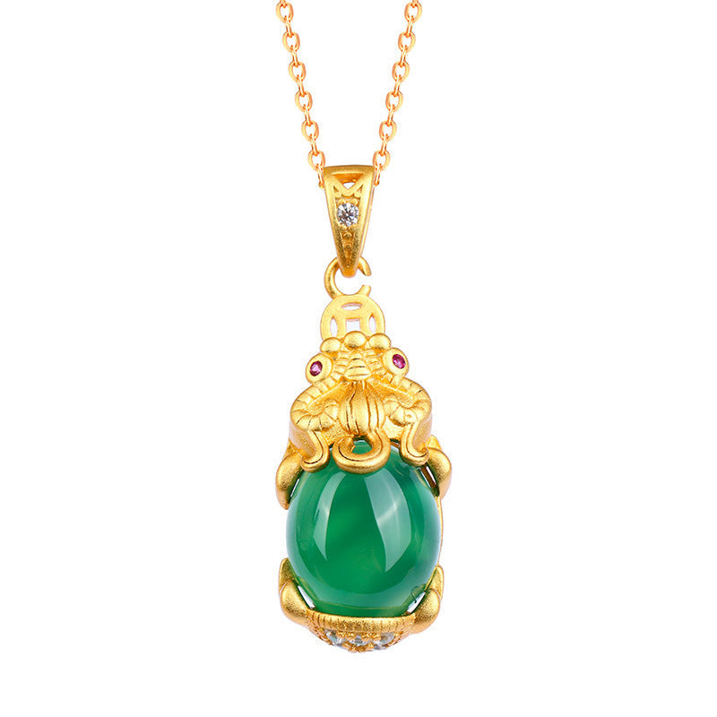Natural Jade Pixiu Balance Necklace for Prosperity