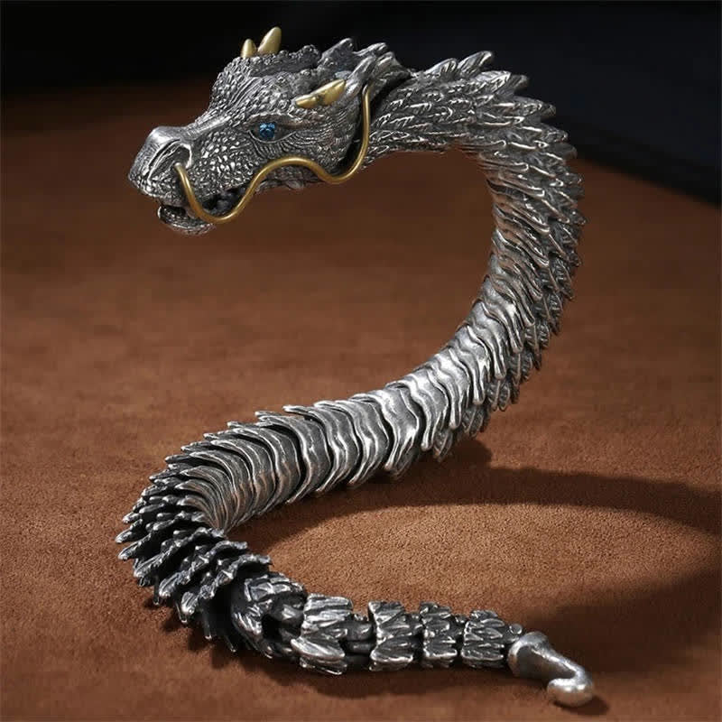 Nordischer Drache, handgefertigtes Glücks- und Schutzkettenarmband