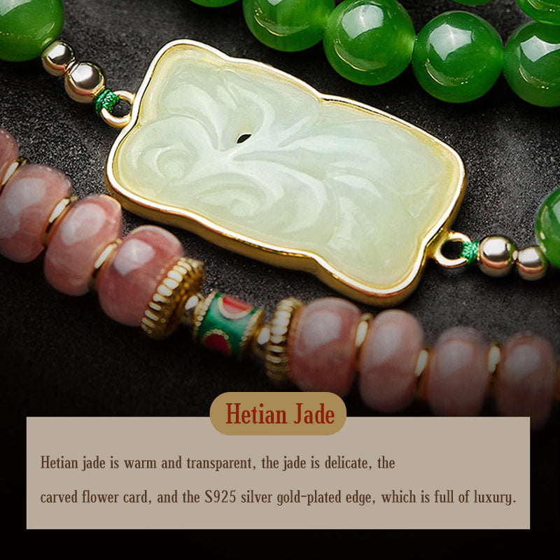 Buddha-Armband aus 108 Perlen aus Cyan-Jade für Glück und heilende Harmonie