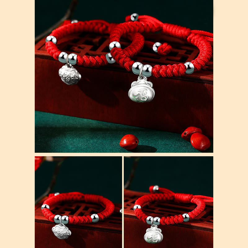 Spirituelles Armband aus Sterlingsilber für Kinder mit Fu-Charm-Anhänger