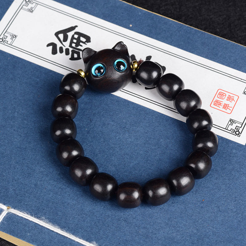 Ebenholz-Katzen-Balance-Armband für spirituellen Schutz