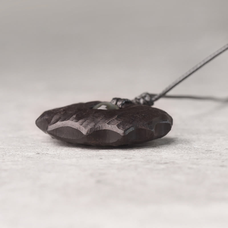 Halskette mit unregelmäßiger Form aus Ebenholz-Obsidian und Peace Calm