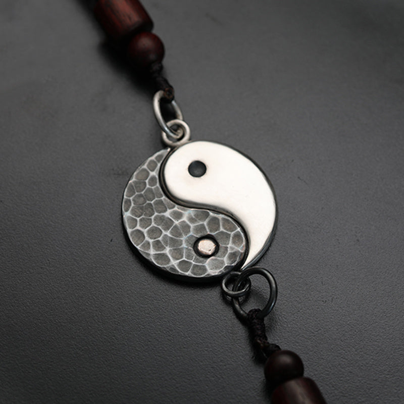 990 Sterling Silver Yin Yang Balance Necklace Pendant