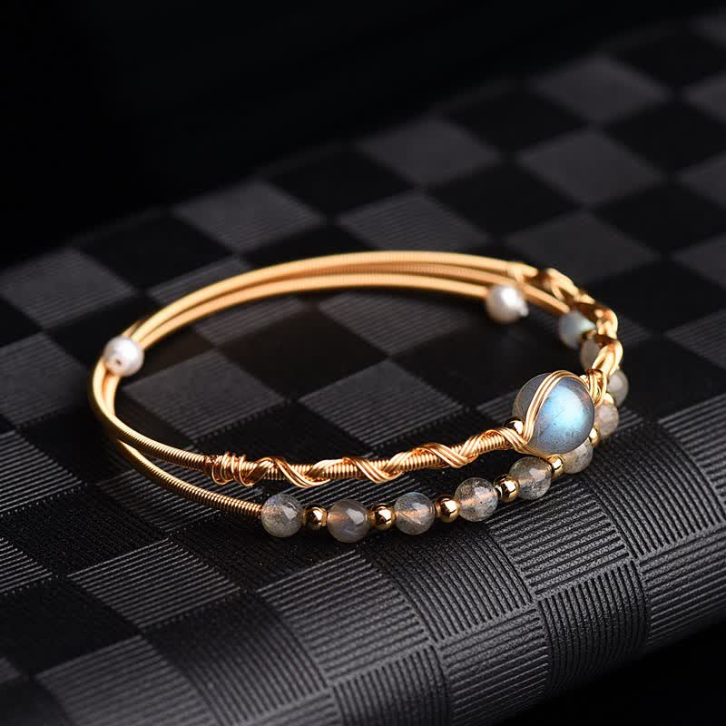 Moonstone Love Bracelet for Calm & Healing in Premium Metal 15-20cm