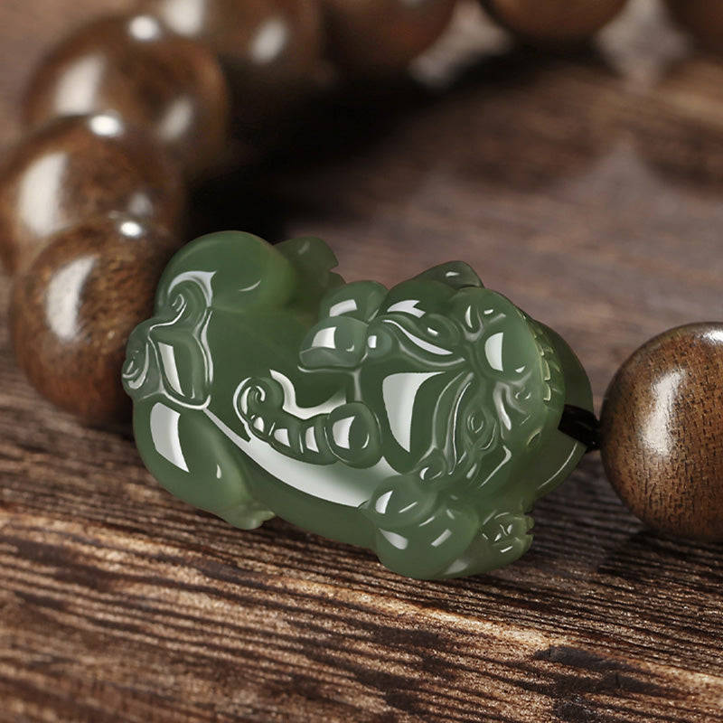 12 mm Jade Pi Xiu Adlerholz-Kraftarmband
