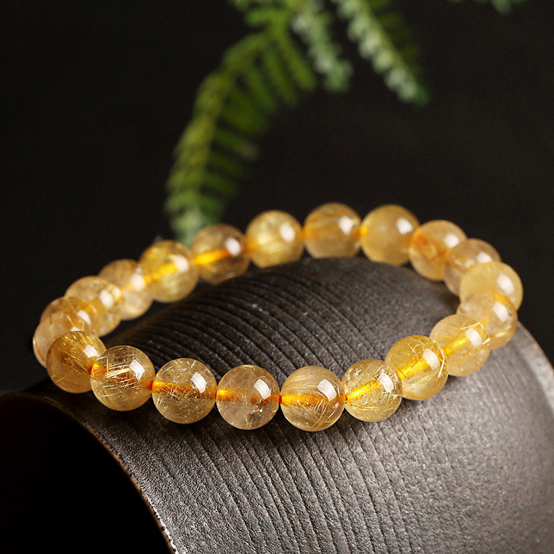 Natural Citrine Bracelet 9mm for Prosperity & Protection