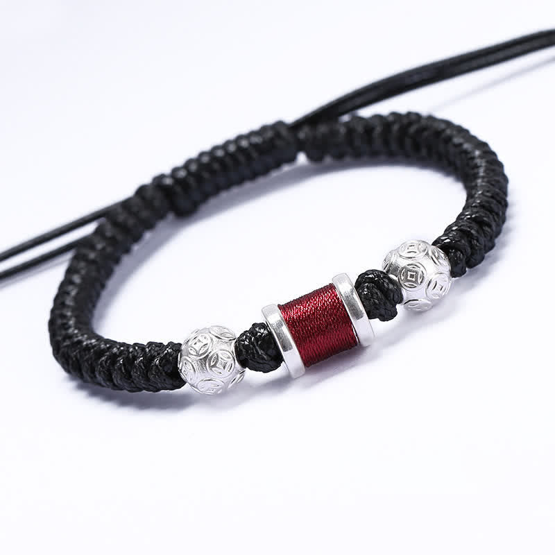 999 Sterling Silver Copper Coin Balance Bracelet for Spiritual Protection