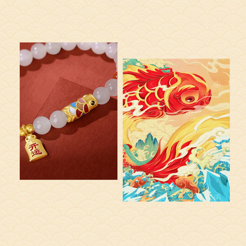 Armband aus Hetian-Weiß-Jade für Schutz, Glück und Freude