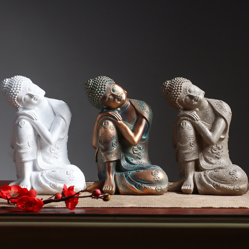 Tibetische meditierende Buddha-Statue aus Kunstharz „Serenity“