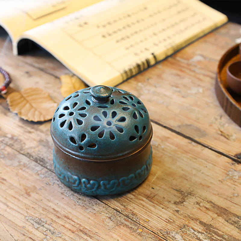 8.5cm Ceramic Incense Burner for Meditation and Relaxation
