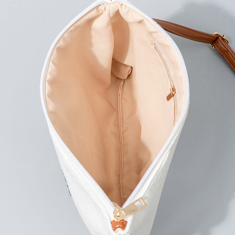 Evil Eye Canvas Umhängetasche mit verstellbarem Riemen - Schutzsymbol