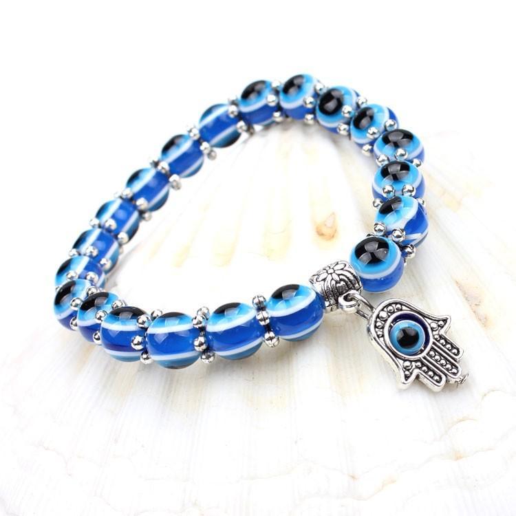 Evil Eye Hamsa Charm Armband für persönliche Balance