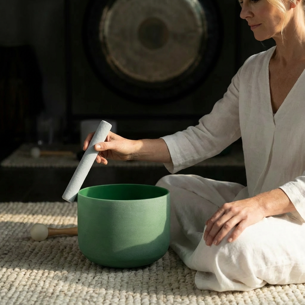 F-Note Smaragd Edelstein Fusion Kristall Klangschale