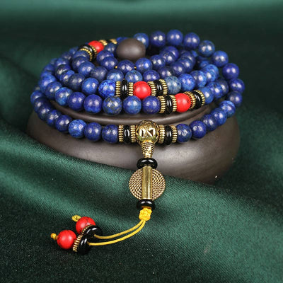 108 Perlen Lapislazuli Positive Tibetisches Mala-Armband