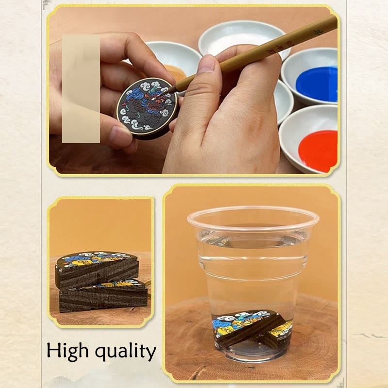 Pixiu Kupfermünze Ebenholz Glück Schlüsselanhänger