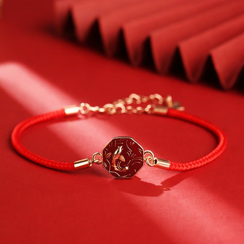 925 Sterling Silver Koi Fish Luck Bracelet Color Change