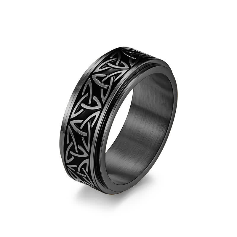 8 mm Titanstahl Triquetra Spiritueller Ring für Gleichgewicht