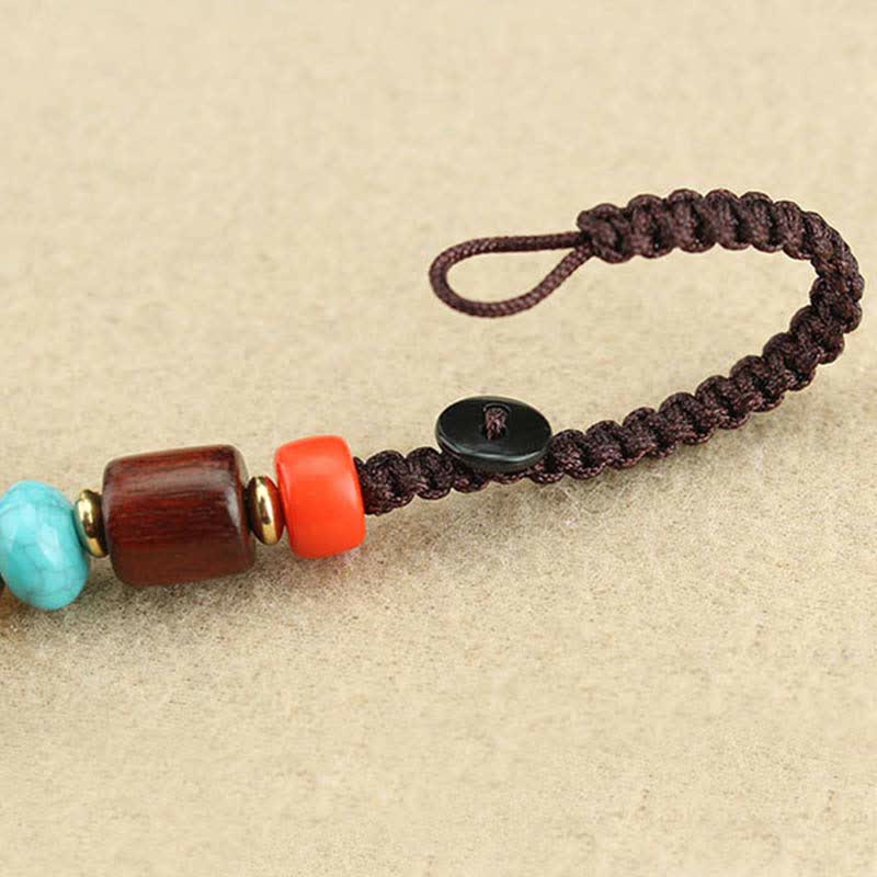 Ebenholz Fünf Gott des Reichtums Thangka Schlüsselanhänger spirituellen Schmuck