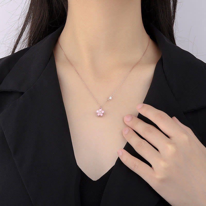 925 Sterling Silber Kirschblüten-Schutzkette