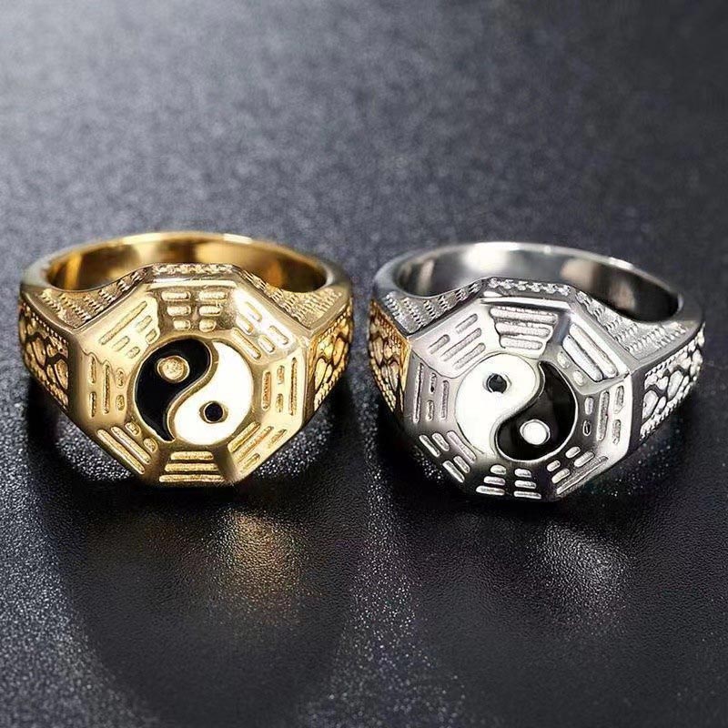 Unisex Copper Yin Yang Luck Ring for Balance & Harmony