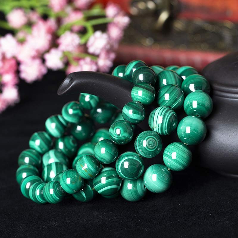 Malachite Bracelet 12mm for Protection and Calmness