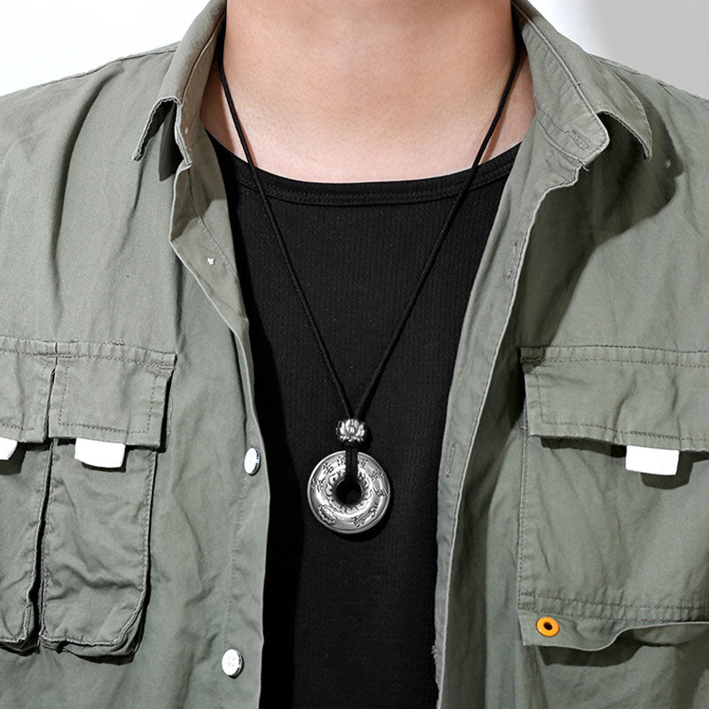 Lotus Necklace 999 Sterling Silver Peace Buckle Pendant