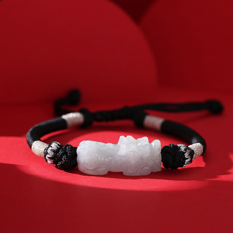 Natürliches Jade-PiXiu-Armband für Glück und Wohlstand, 14–26 cm