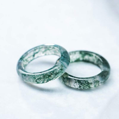 Moosachat Heilender Balance-Ring 18mm Unisex Spiritueller Schmuck