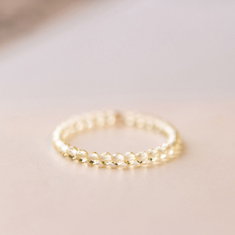 Natürlicher Citrin-Goldring Wohlstand & Glück 14 Karat vergoldet