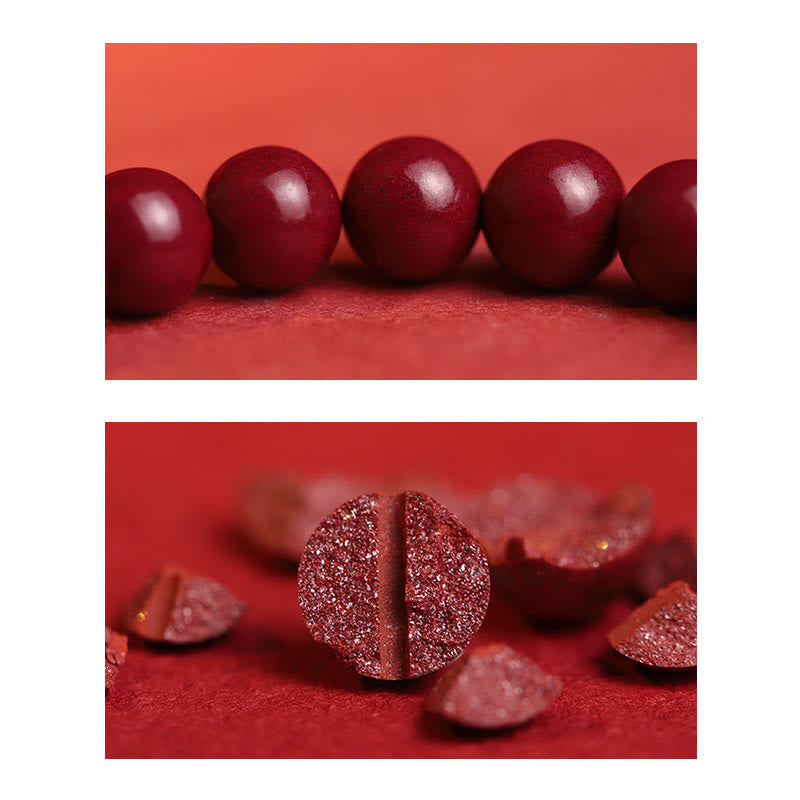 8 mm großes Segensarmband aus Hetian-Jade mit Zinnober-Koi-Fisch