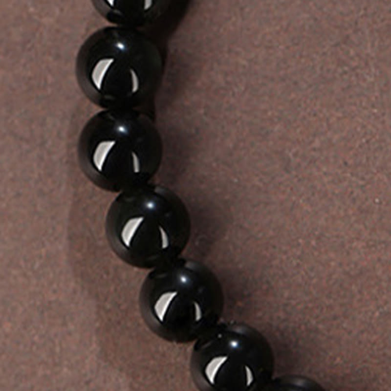 8 mm schwarzes Obsidian-Hetian-Jade-Stärkearmband
