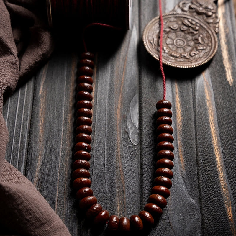 Lila Bodhi-Samen & Hetian Jade Weisheitsarmband 12mm