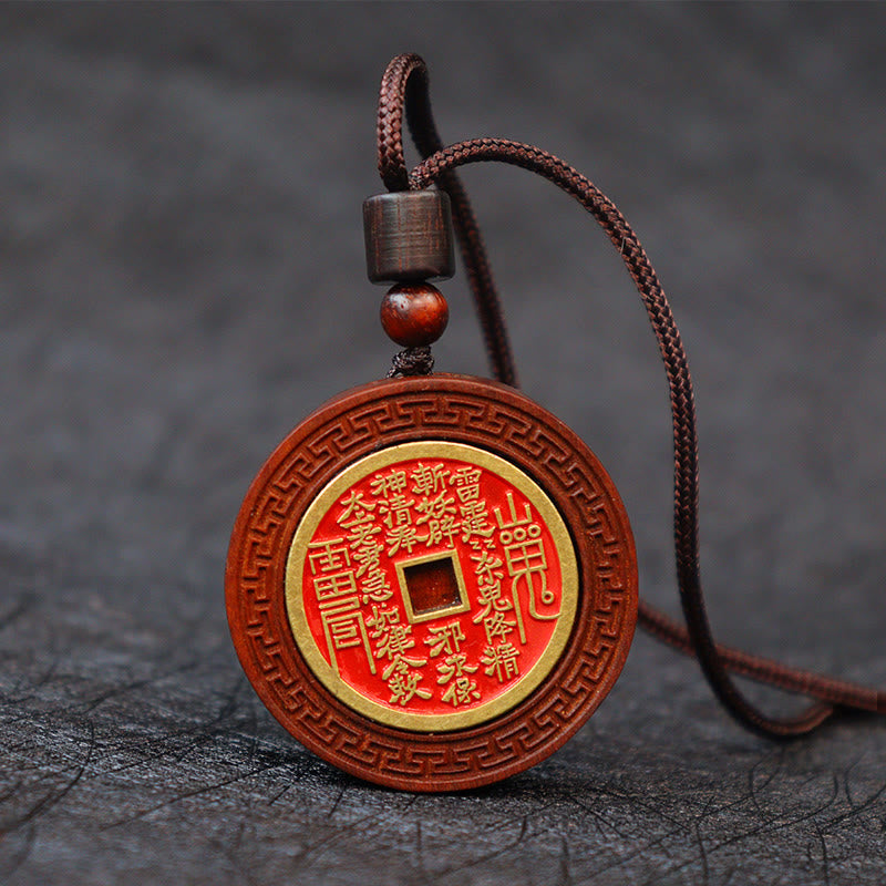 Vom Blitz getroffene Yin-Yang-Anhänger aus Jujube-Holz zum Schutz