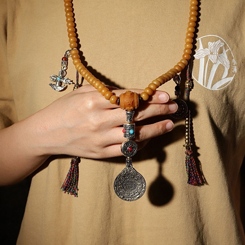 9 mm Bodhi Seed 108 Perlen Mala-Armband für Reichtum