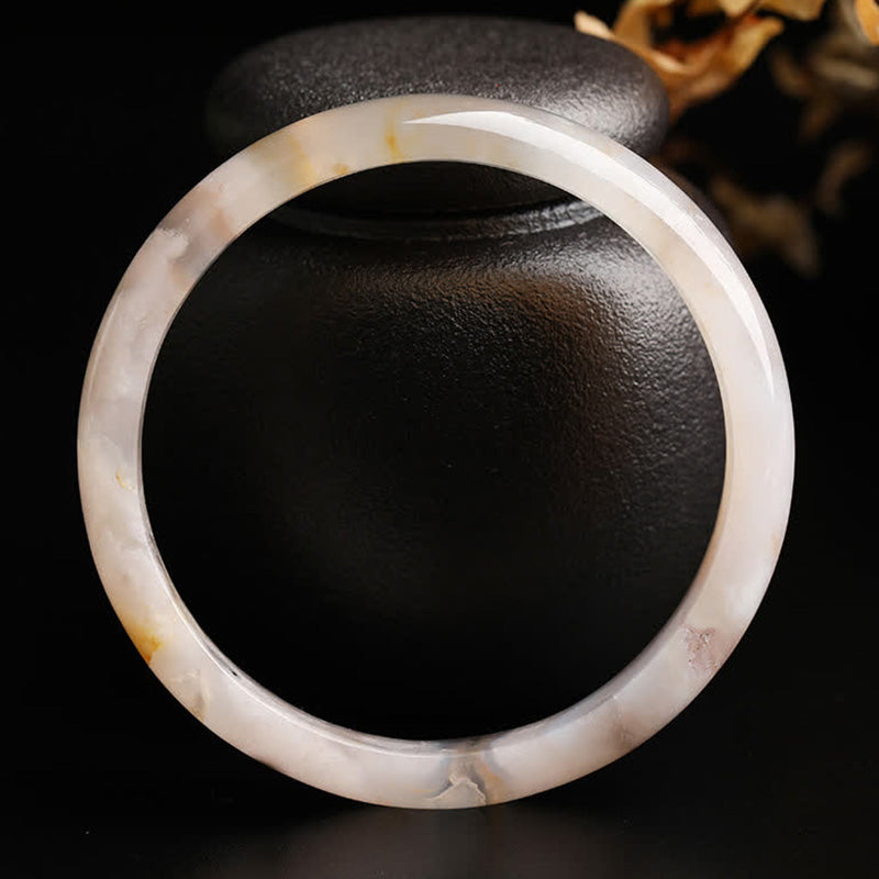 Natürlicher Sakura-Achat Peace-Armreif 55mm