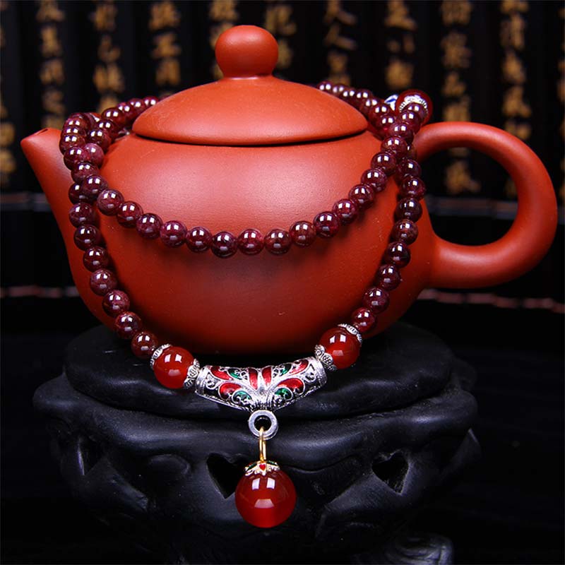 6 mm natürliches Granat-Rotachat-Heilarmband zum Schutz