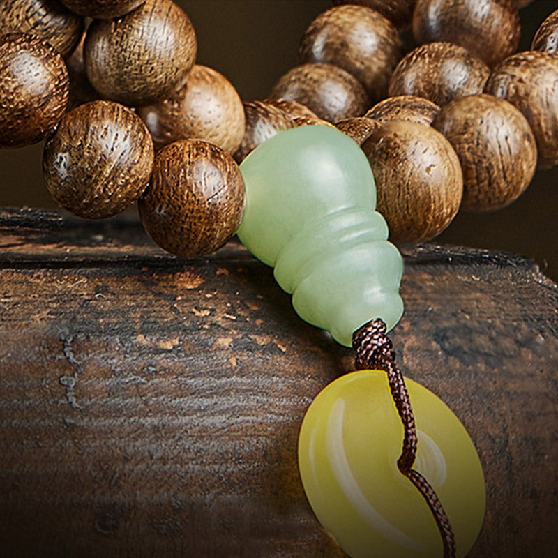 8 mm Adlerholz-Jade-Holz-Mala-Perlenarmband für Balance