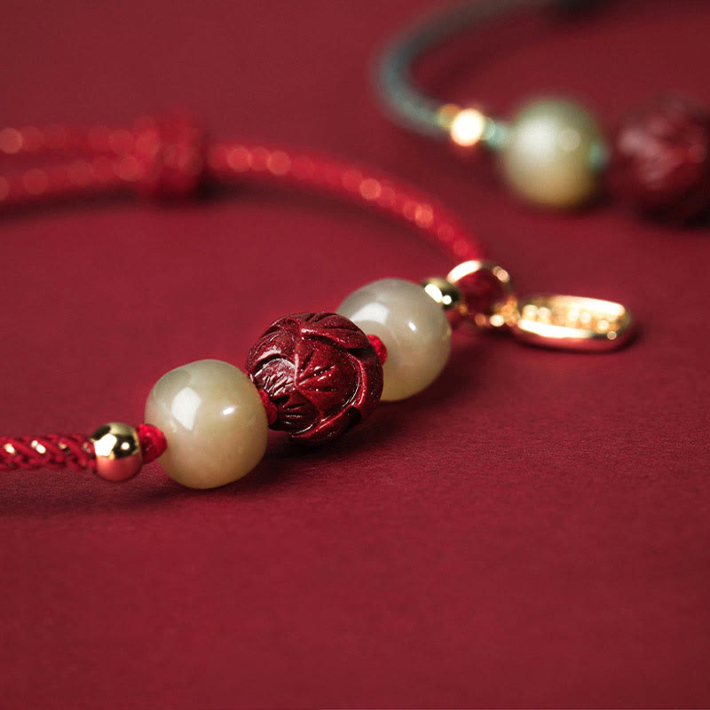 14 Karat vergoldetes Lotus-Glücksarmband aus Hetian-Jade