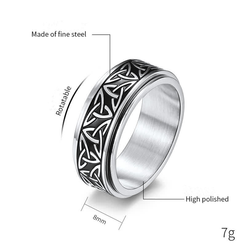 8 mm Titanstahl Triquetra Spiritueller Ring für Gleichgewicht