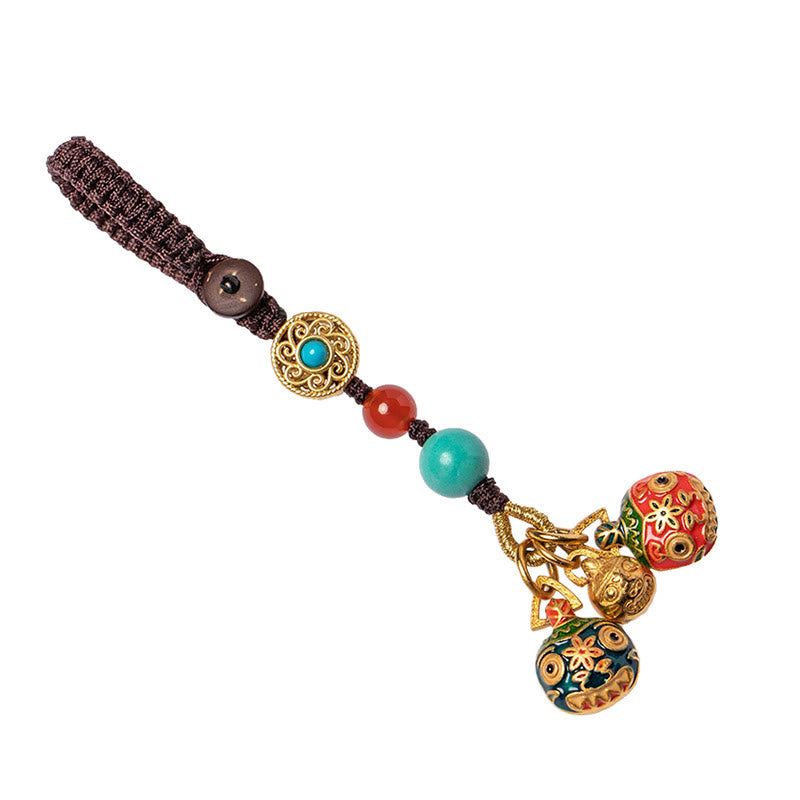 Gold Schluckendes Tier Familie Glück Schlüsselanhänger für spirituellen Reichtum