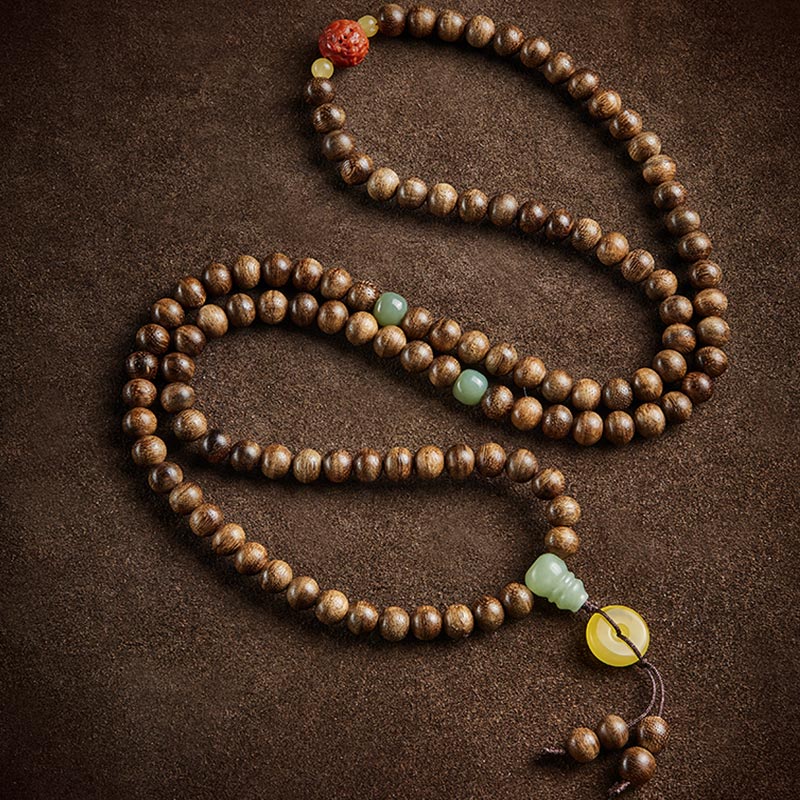 8 mm Adlerholz-Jade-Holz-Mala-Perlenarmband für Balance