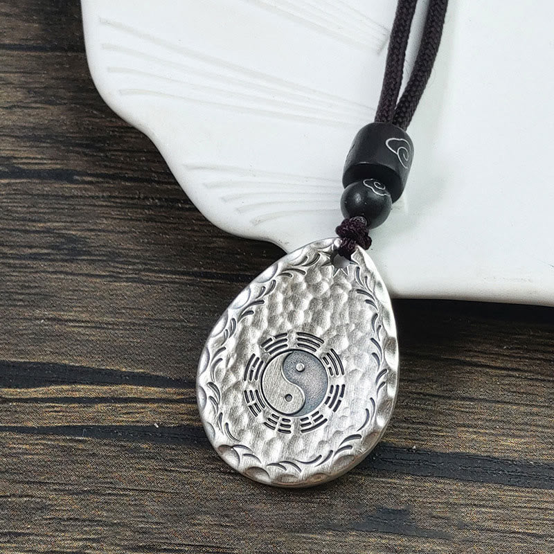 Vintage 999 Sterling Silver Yin Yang Bagua Pendant Necklace - Balance & Harmony