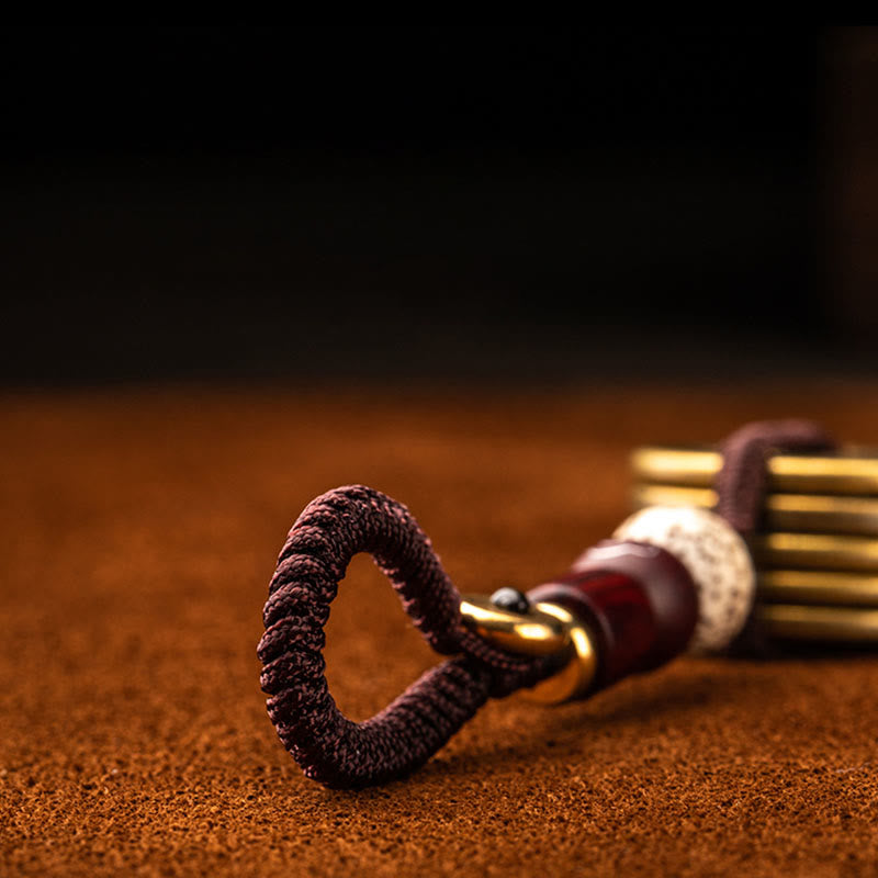 Feng Shui Fünf-Kaiser-Münzen-Schlüsselanhänger für Reichtum und Schutz