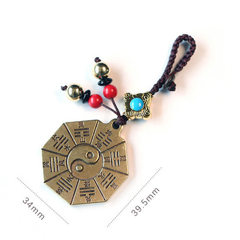 Feng Shui Yin Yang Bagua Balance Schlüsselanhänger Kupfer Messing