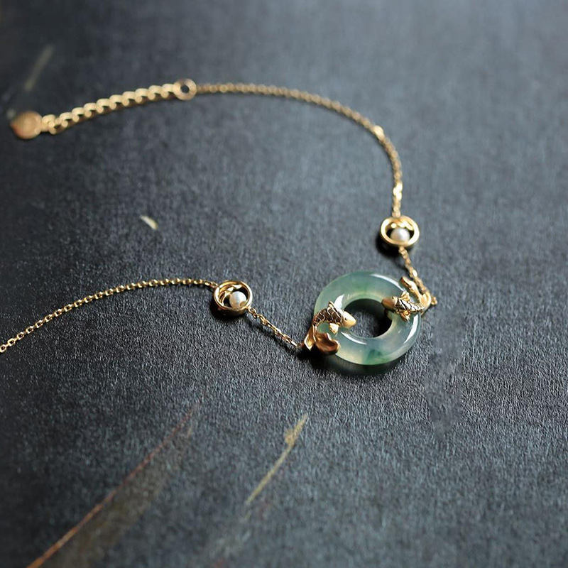 Cyan Jade Koi Fisch Heilung Harmonie Armband