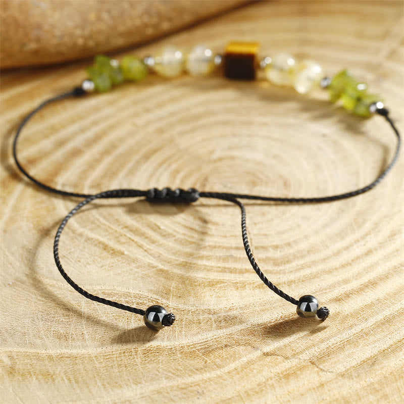 Finden Sie Ihr Joy Peridot Citrin Tigerauge Seil Armband