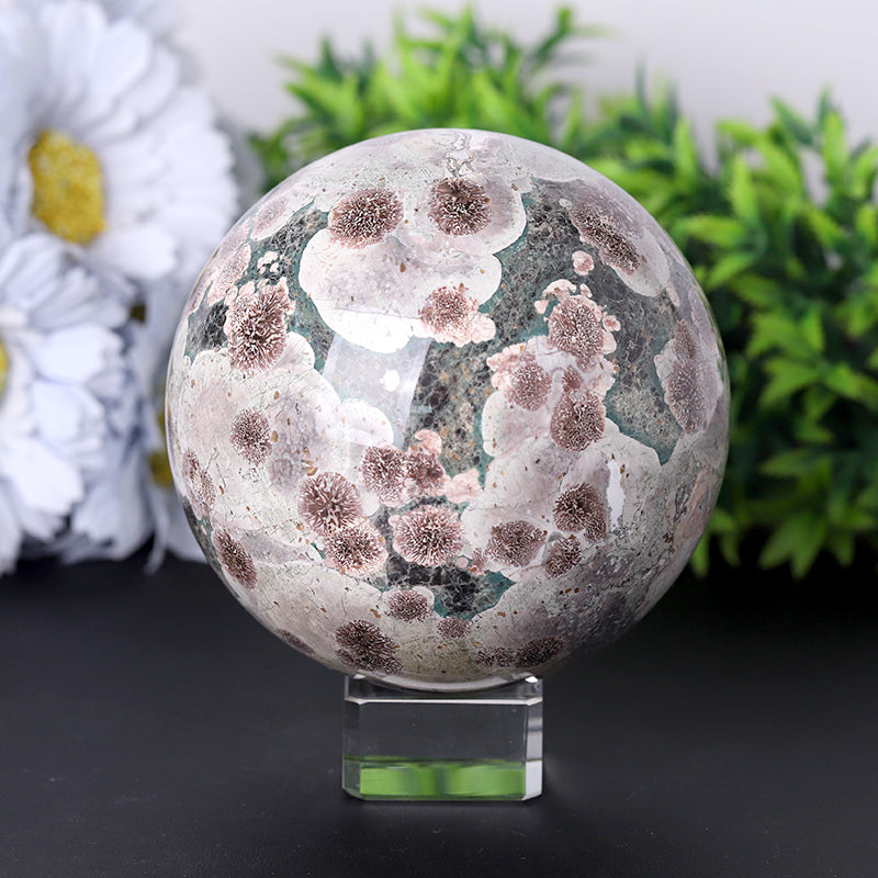 Firework Agate Crystal Sphere 2.5-4 inch Polished Orb