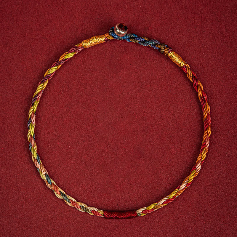 Fünffarbiges rotes Schnurarmband für Glück und Schutz
