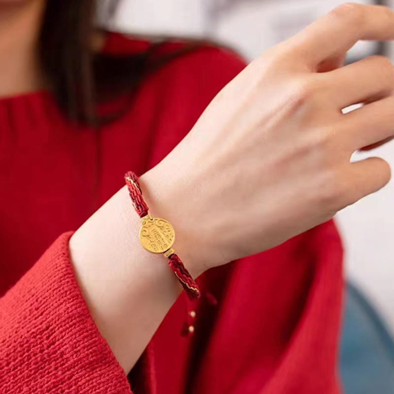Fünf Richtungen Götter des Reichtums Rotes Schnurarmband Schutz